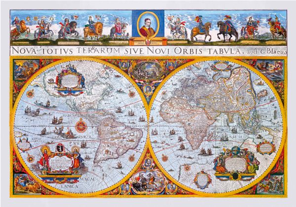 Drewniane Puzzle z figurkami - Mapa Nova Terrarum Antyczna, 505 elementów