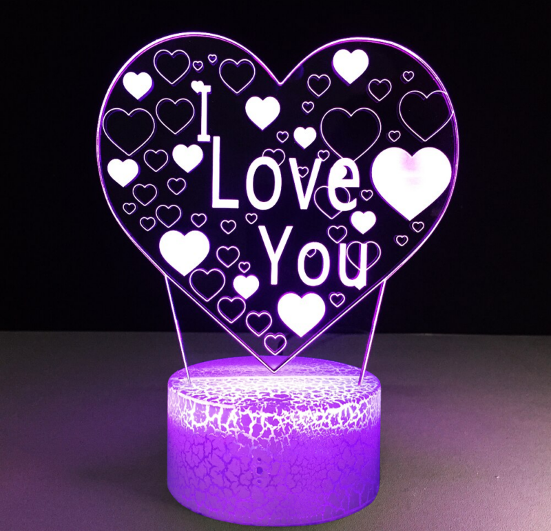 Lampka nocna 3D LED "I Love you" Mała Halogen