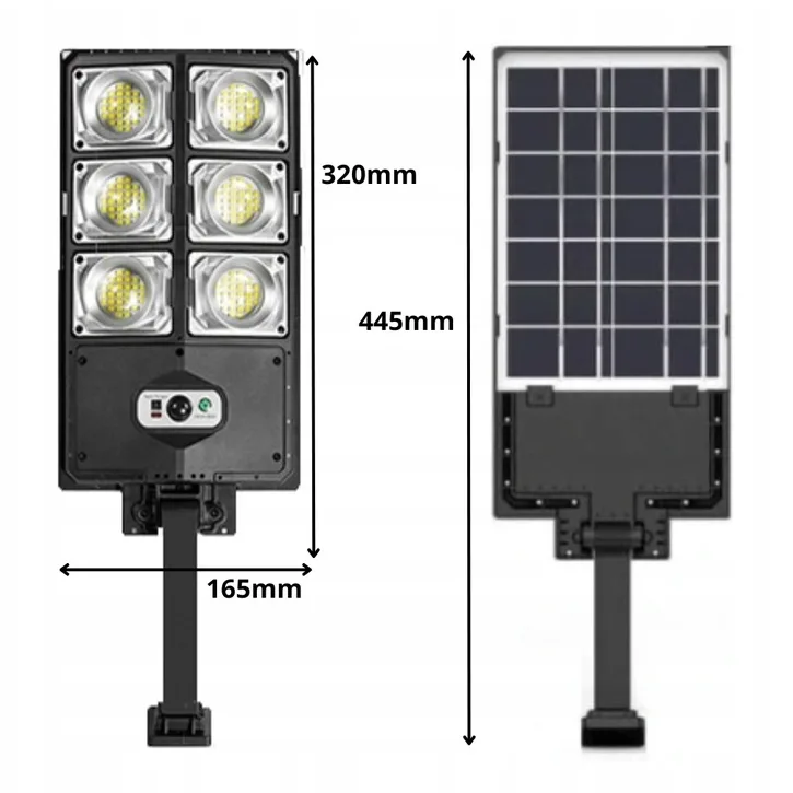 LAMPA SOLARNA ULICZNA Z CZUJNIKIEM ZMIERZCHU RUCHU 180 LED 600W