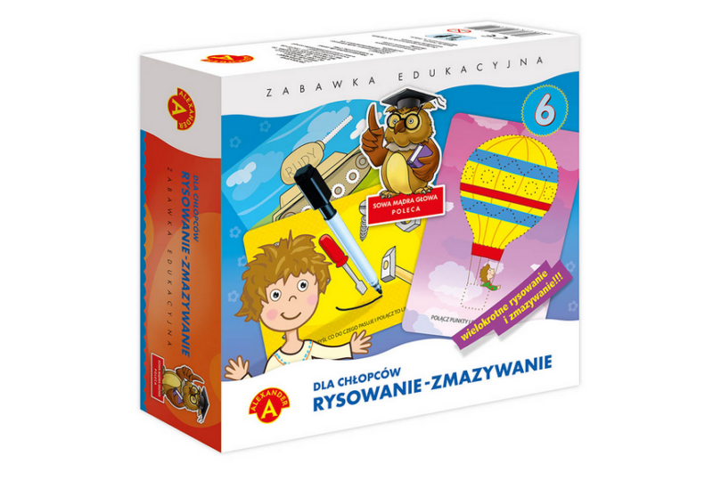 Gra edukacyjna Alexander - Sowa Mądra Głowa - Dla Chłopców - Rysowanie Zmazywanie 6